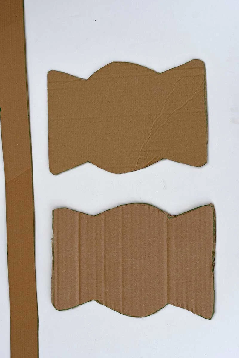 cardboard vase pieces