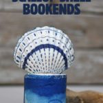 DIY scallop shell book ends with driftwood