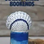 DIY scallop shell book ends with driftwood