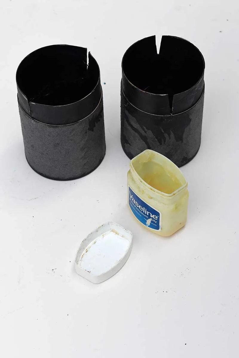Greasing the book end moulds
