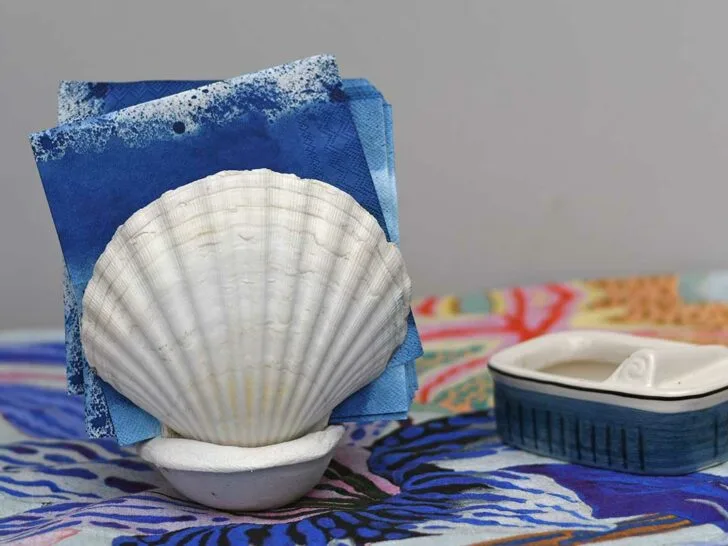 DIY scallop shell napkin holder