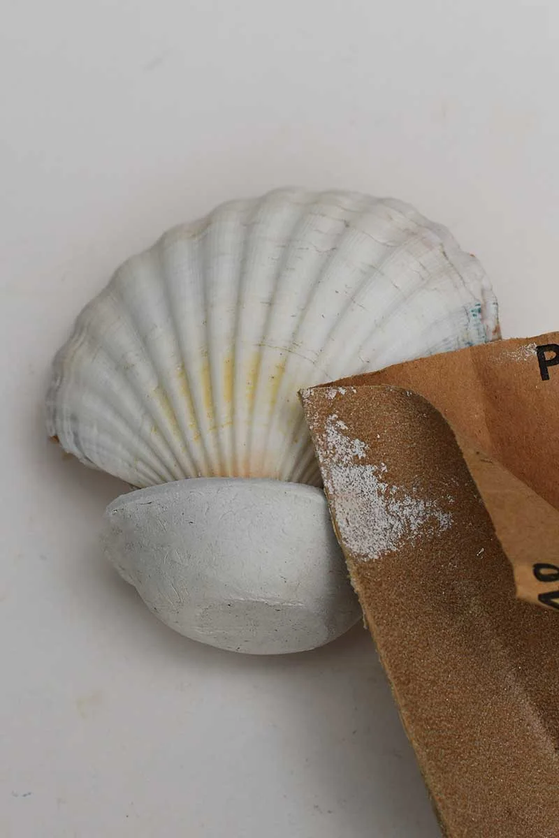 Sanding the shell base