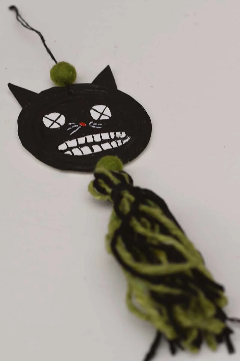 Spooky cat tin can Halloween upcycled craft decoration