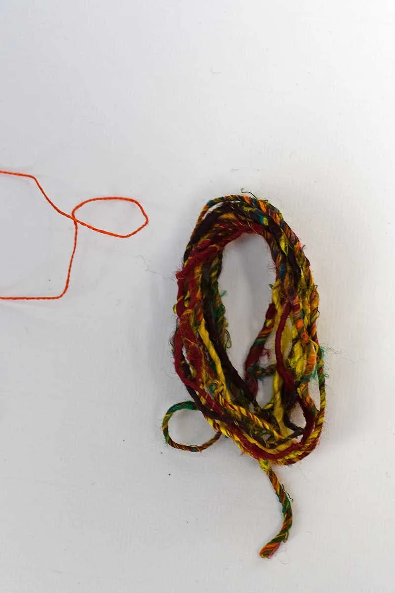 wrapping yarn to make tassels
