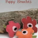DIY Marimekko Inspired poppy brooches