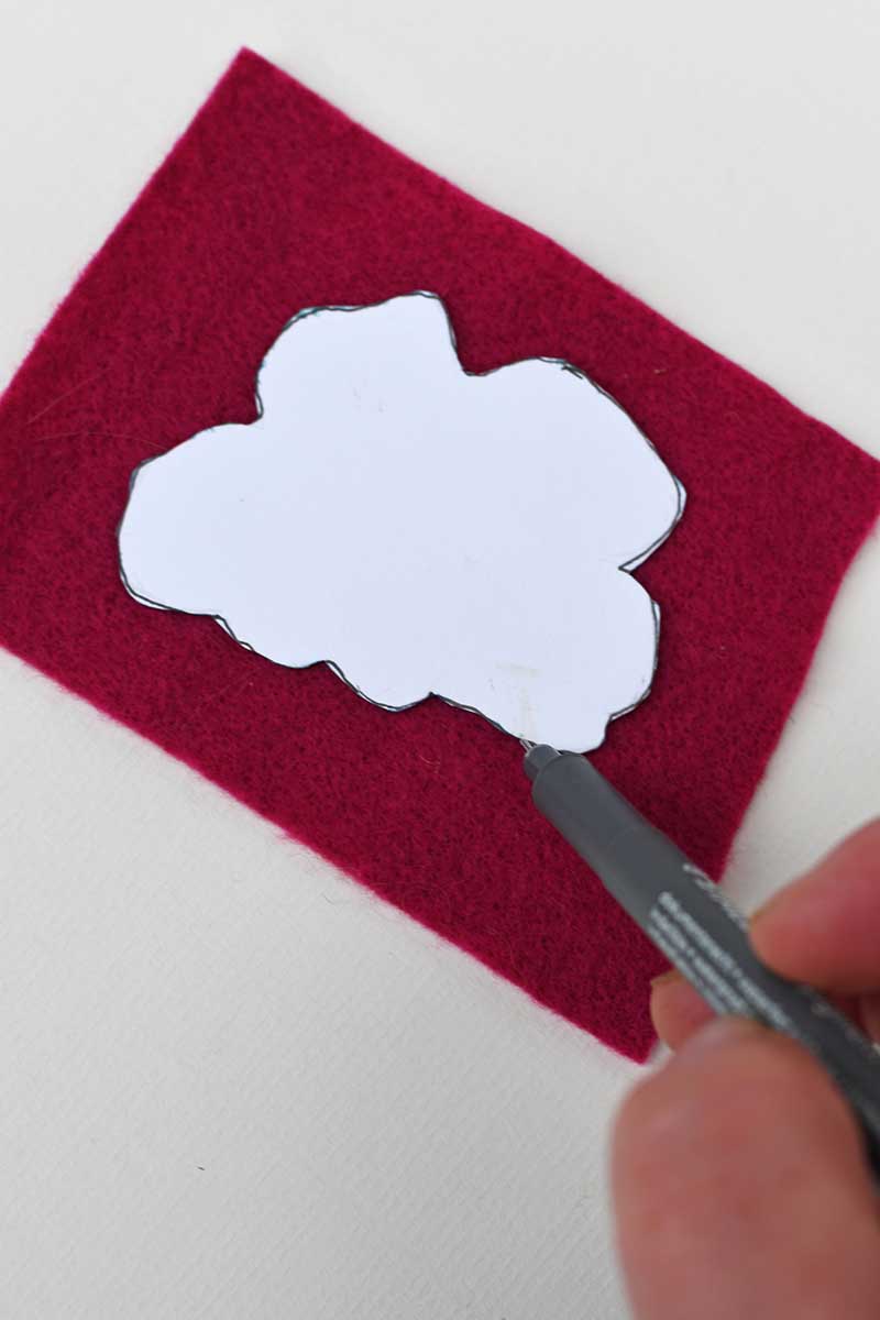 drawing around poppy shaped template