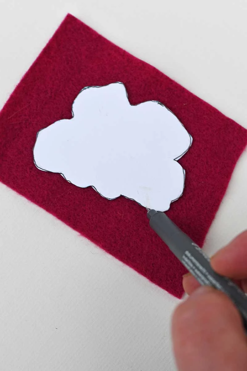 drawing around poppy shaped template