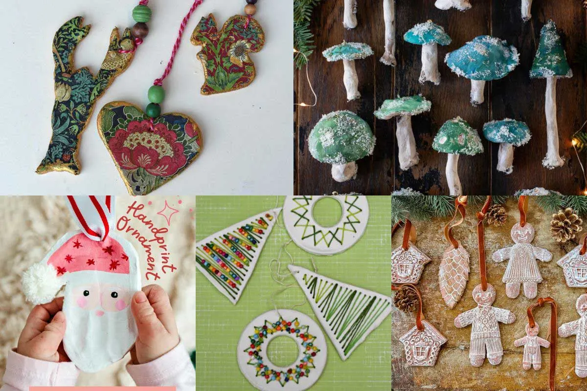 collage of air dry clay christmas ideas ft