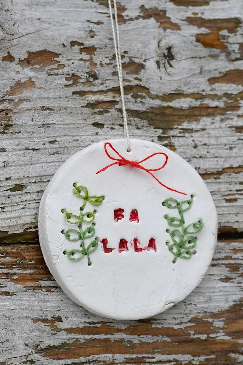Finished FALALA embroidered clay ornament