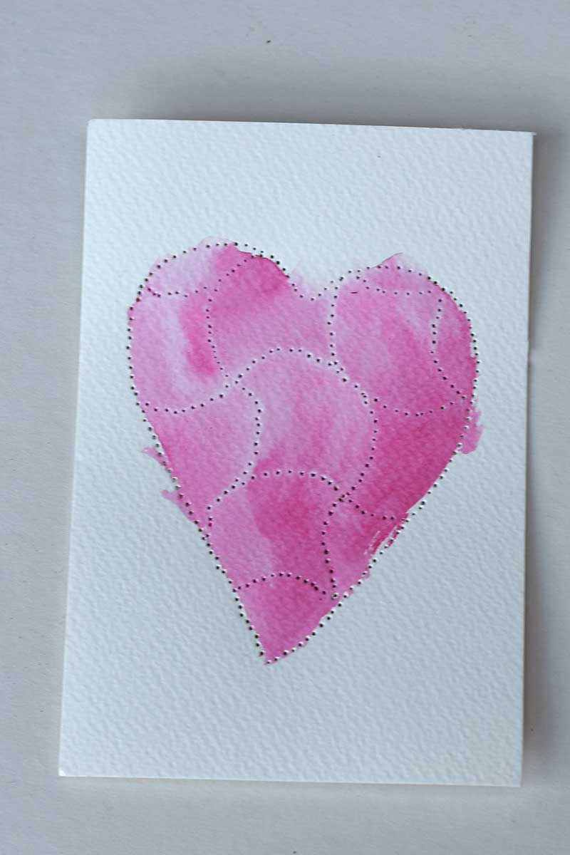 Pink watercolour painted heart