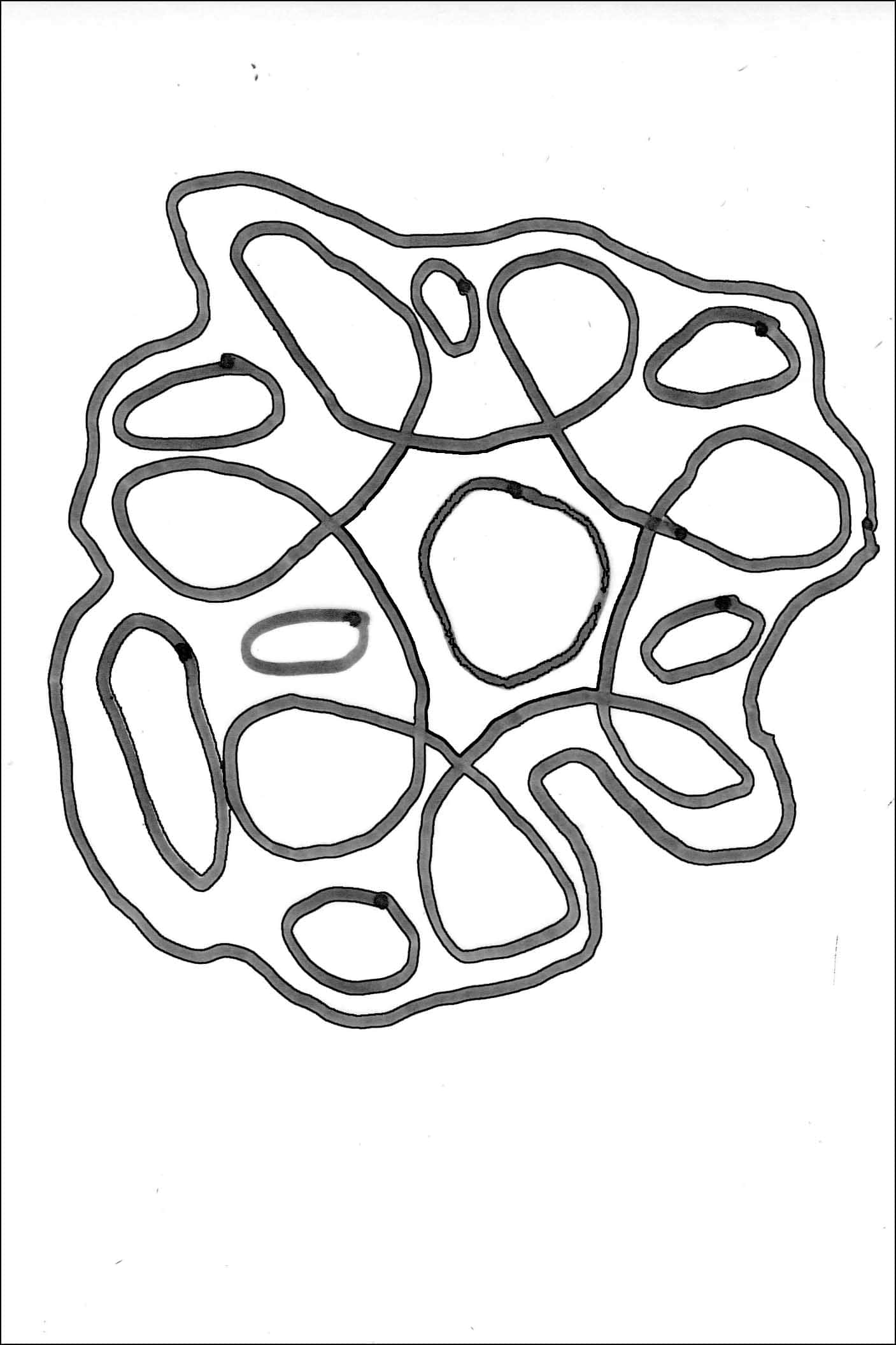 Squiggle pattern for denim sashikko coaster