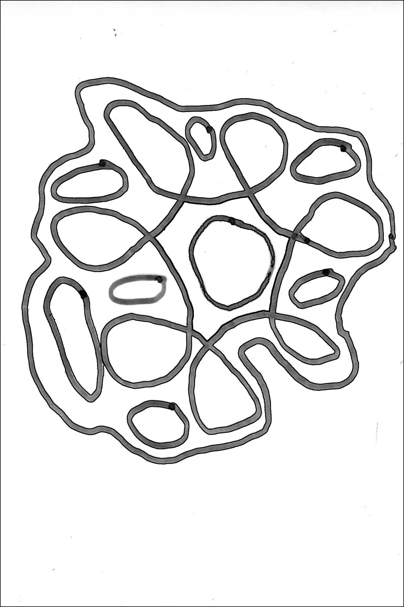 Squiggle pattern for denim sashikko coaster