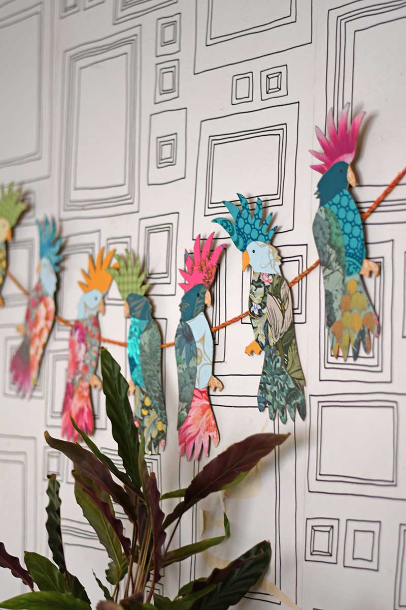 Cockatoo indoor paper craft garland