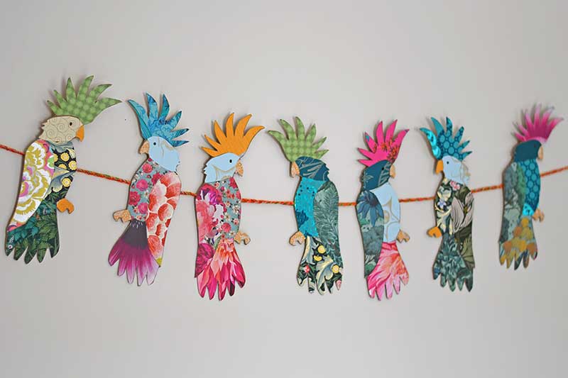paper cockatoo garland