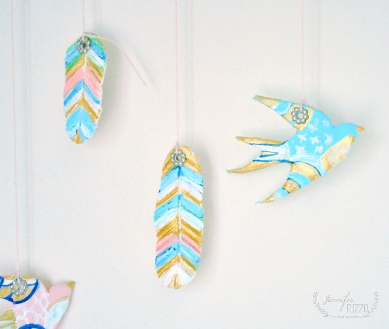 clay bird hanging