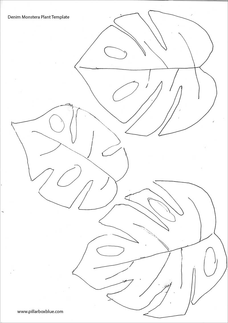 Denim Monstera Leaf template