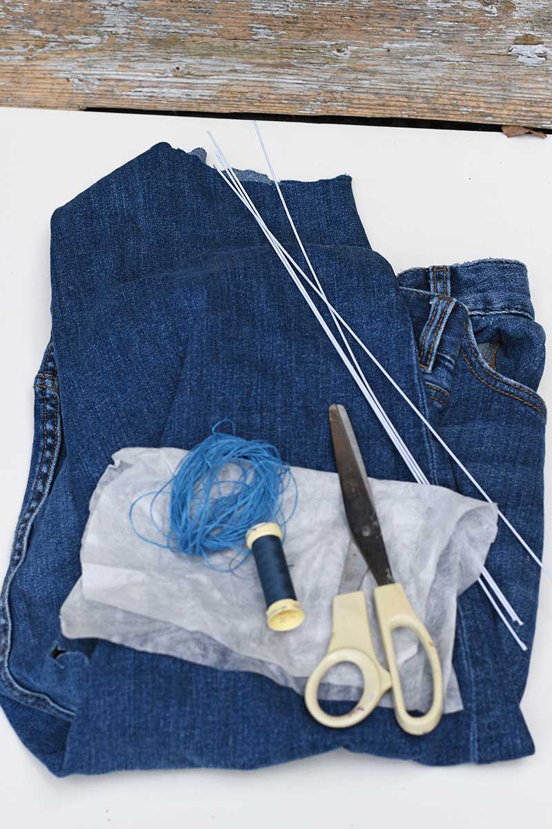 What you need to make a denim monstera plant