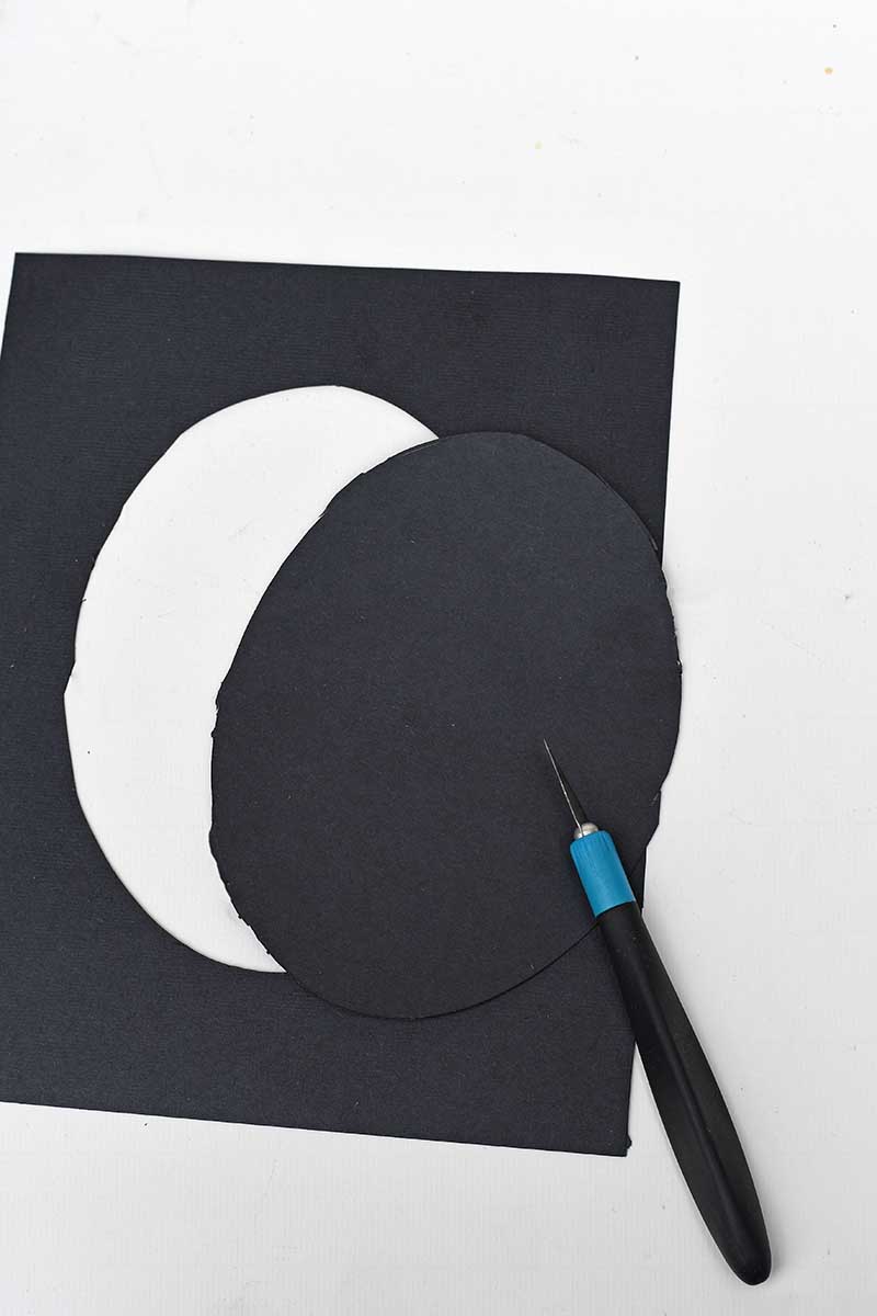 cutting out center of black mount