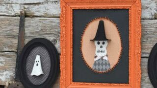 upcycled halloween wall art from egg cartons ghost and skull portrait