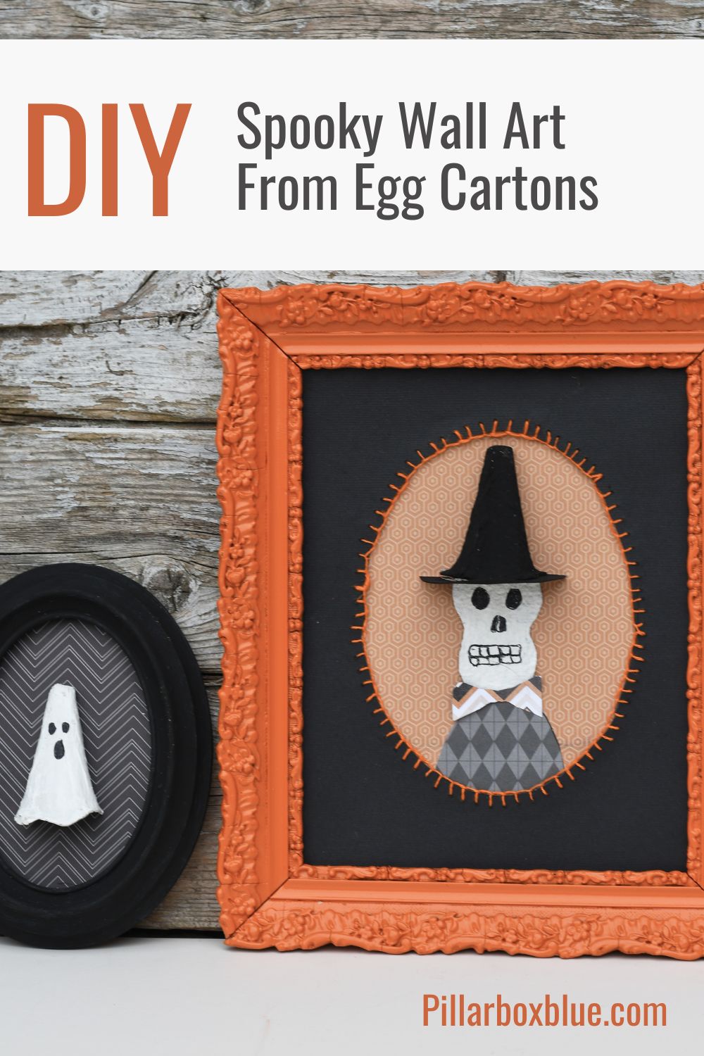 upcycled halloween wall art from egg boxes pin
