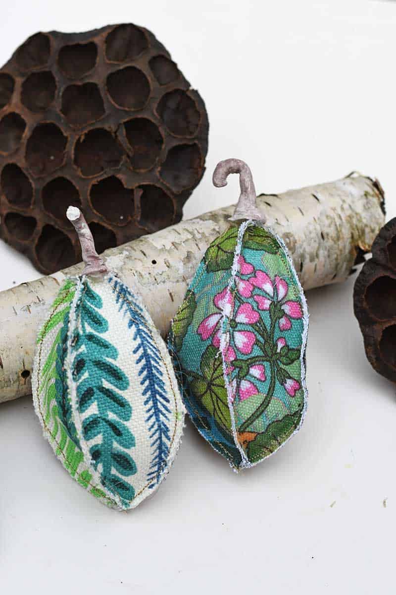 fabric seed pods two blue