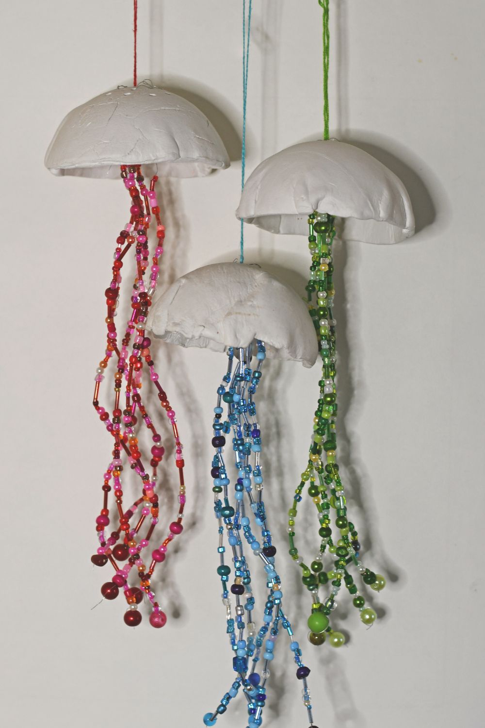 diy air dry clay beaded jellyfish pin