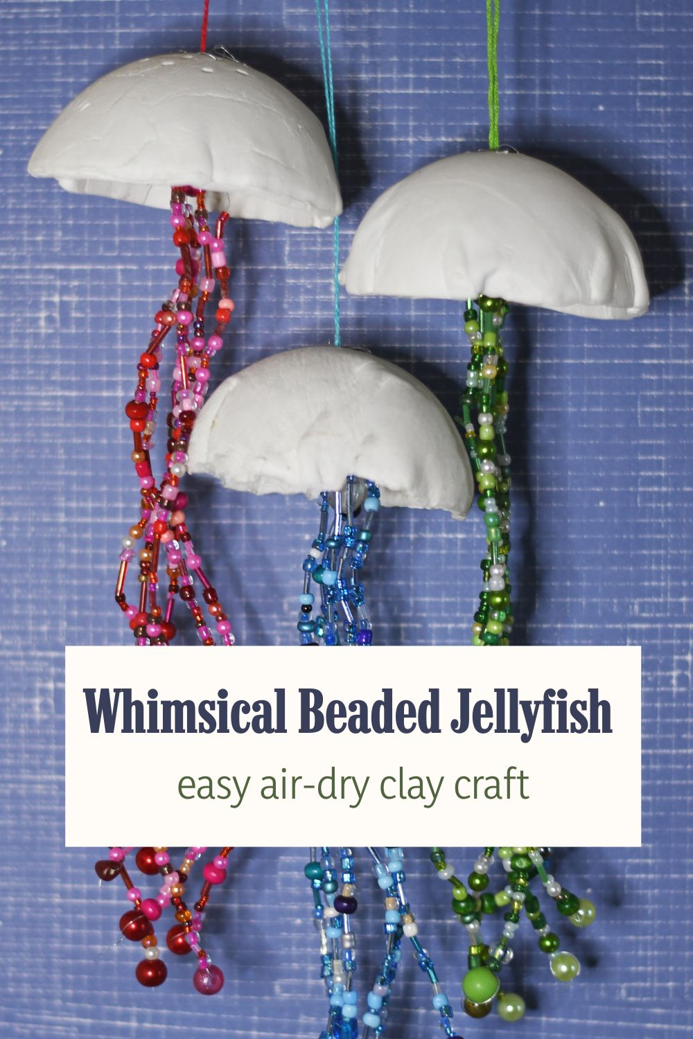 diy beaded jelly fish pin
