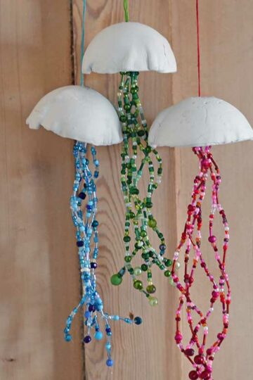 Beaded airdry clay jelly fish