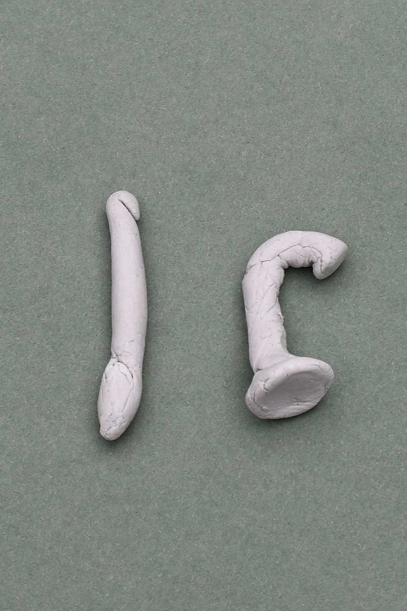 Making air dry clay stalks