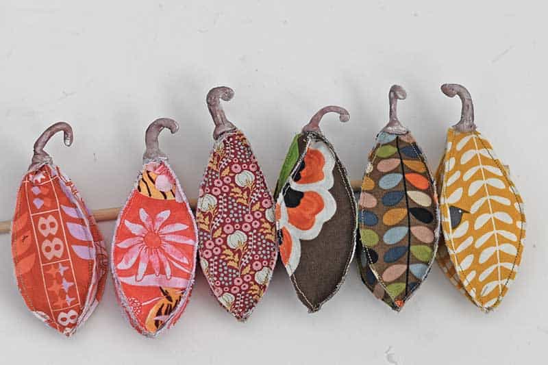 collection of fabric seed pods