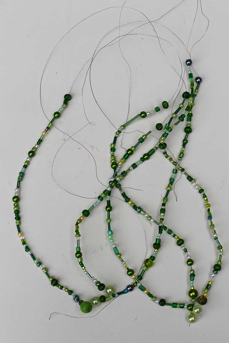 six seed bead jellyfish tentacles