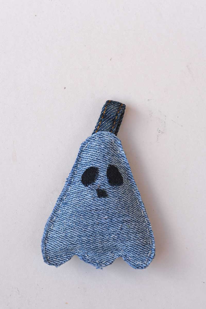 Denim ghost key chain