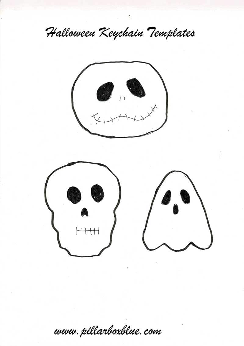 denim Halloween keychain templates