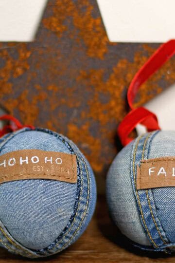 diy denim fabric baubles feature